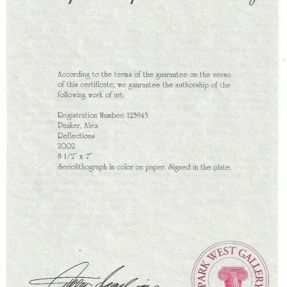 Alex Pauker Vintage 2002 “Reflections” Seriolithograph New Print - Picture 4 of 6